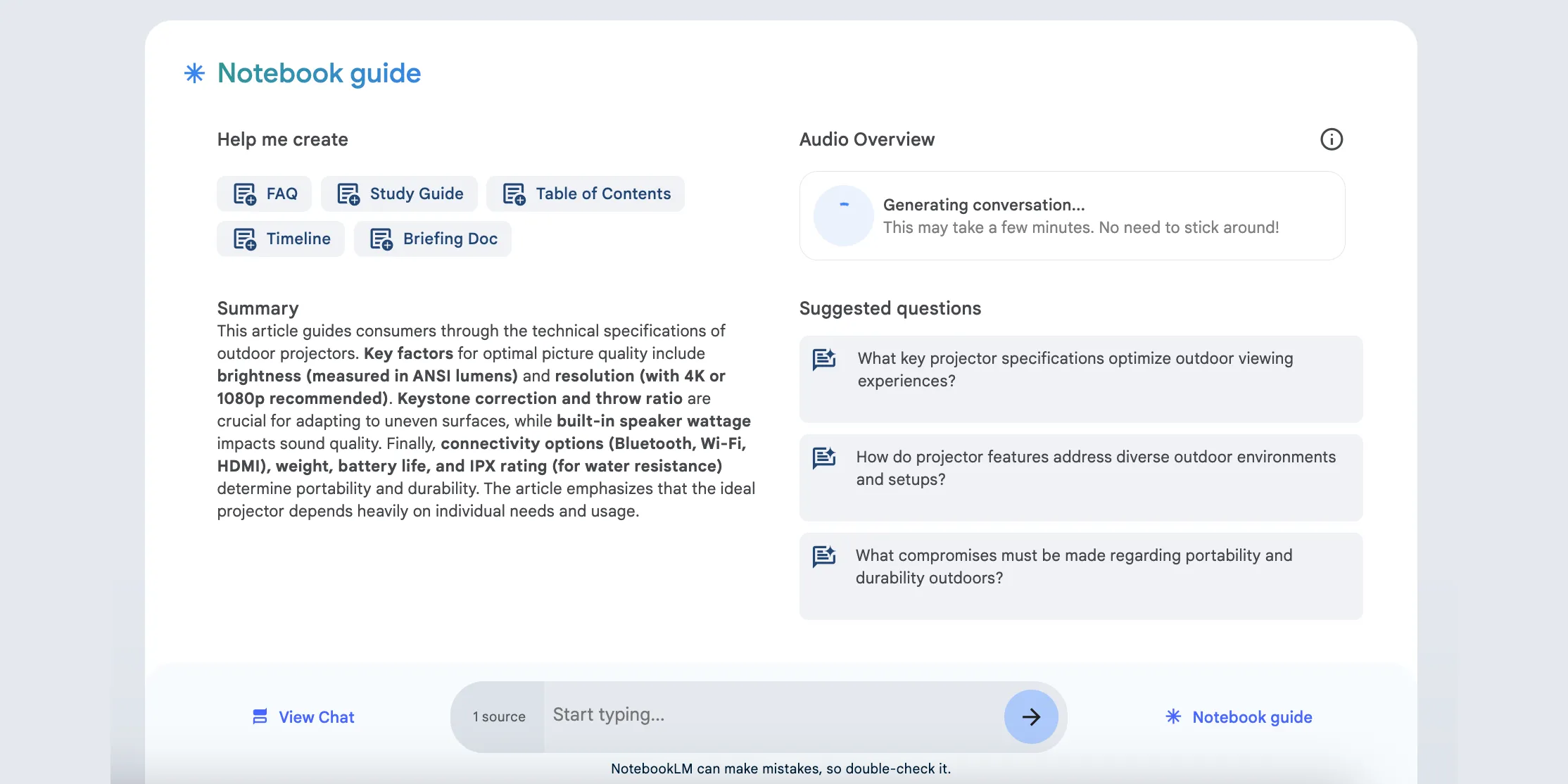 AI tạo âm thanh trong Google NotebookLM