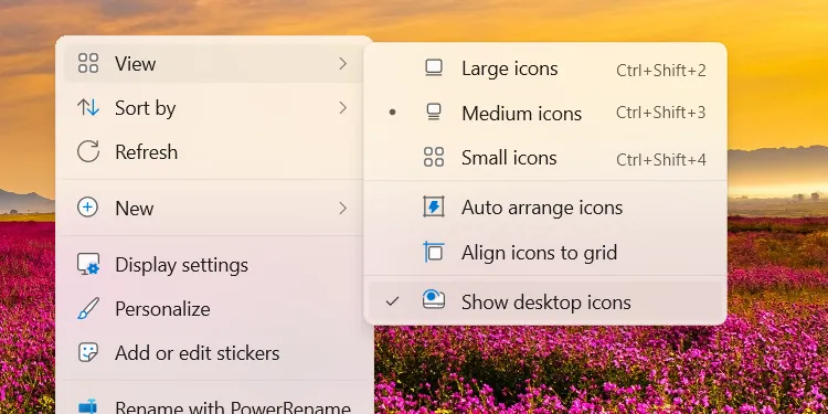 Ẩn biểu tượng Desktop trên Windows để giảm xao nhãng
