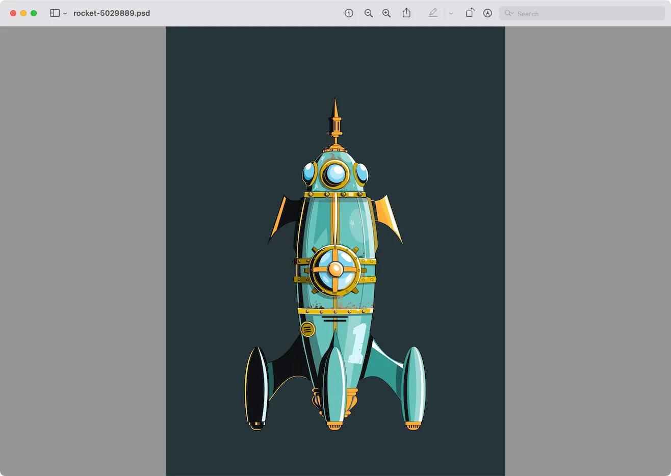 Ảnh chụp màn hình file PSD đang mở trong ứng dụng Preview trên macOS