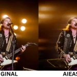 Ảnh hiệu ứng motion blur ấn tượng trên AIEase cho buổi biểu diễn rock