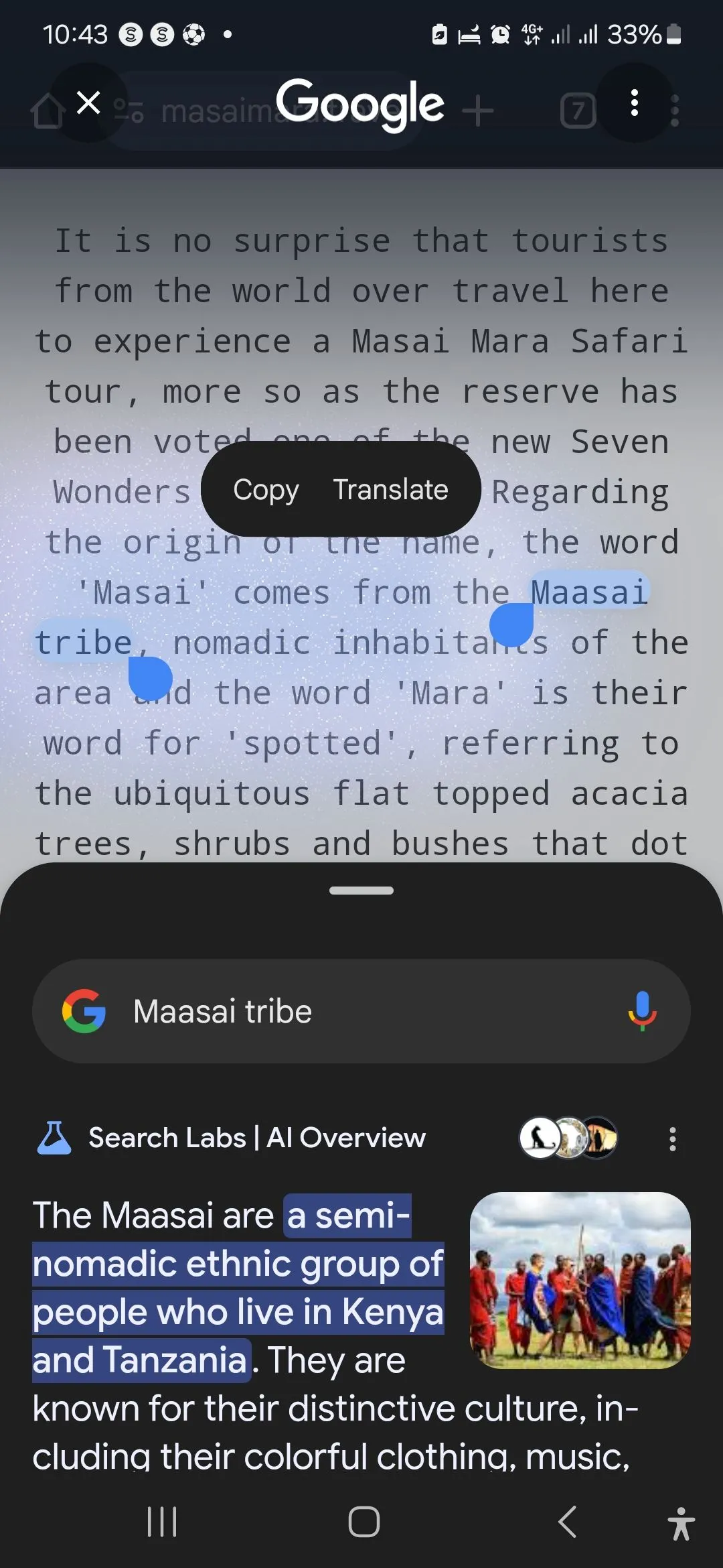 Ảnh minh họa tính năng Circle to Search hiển thị thông tin bổ sung về văn bản được khoanh tròn.