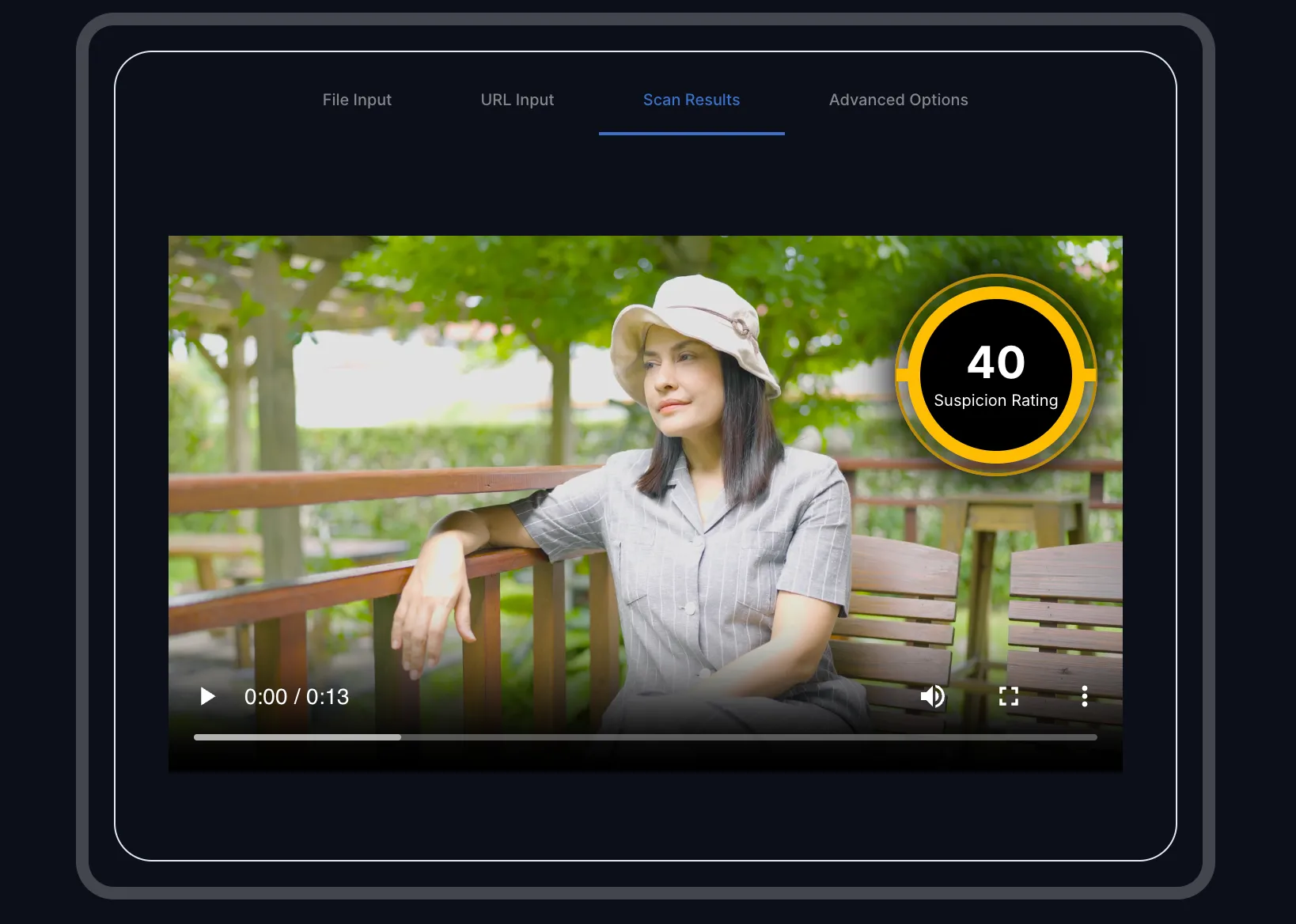 Attestiv.Video cung cấp xếp hạng độ nghi ngờ cho một video