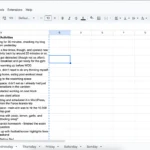 Bảng tính Google Sheets theo dõi buổi sáng Thứ Hai của tác giả