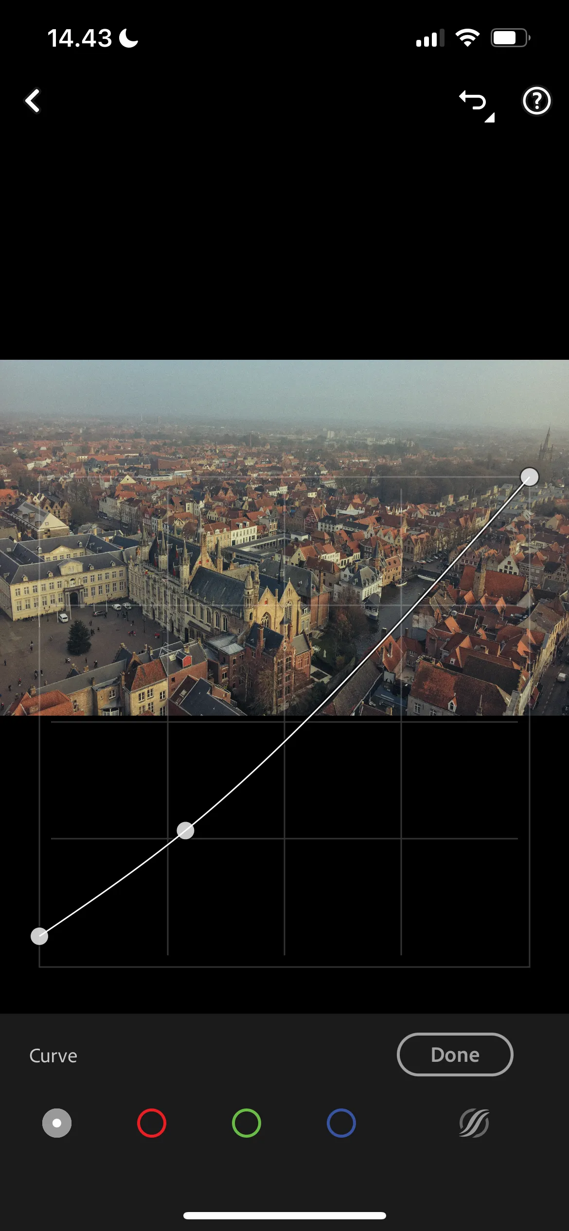 Biểu đồ đường cong tông màu (Tone Curve) trong phần mềm chỉnh sửa ảnh Lightroom