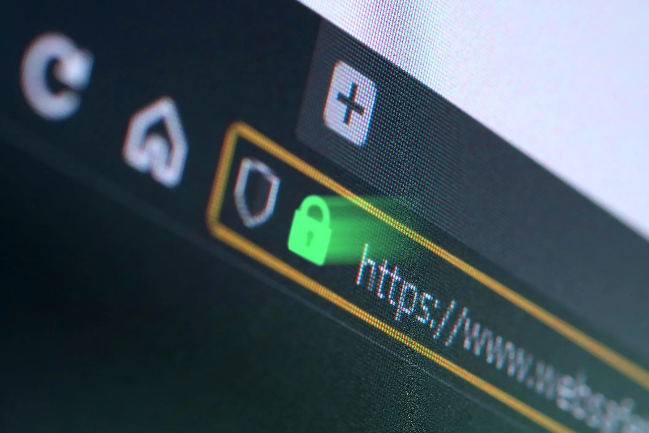 Biểu tượng khóa an toàn HTTPS trên thanh địa chỉ trình duyệt web, dấu hiệu website đáng tin cậy