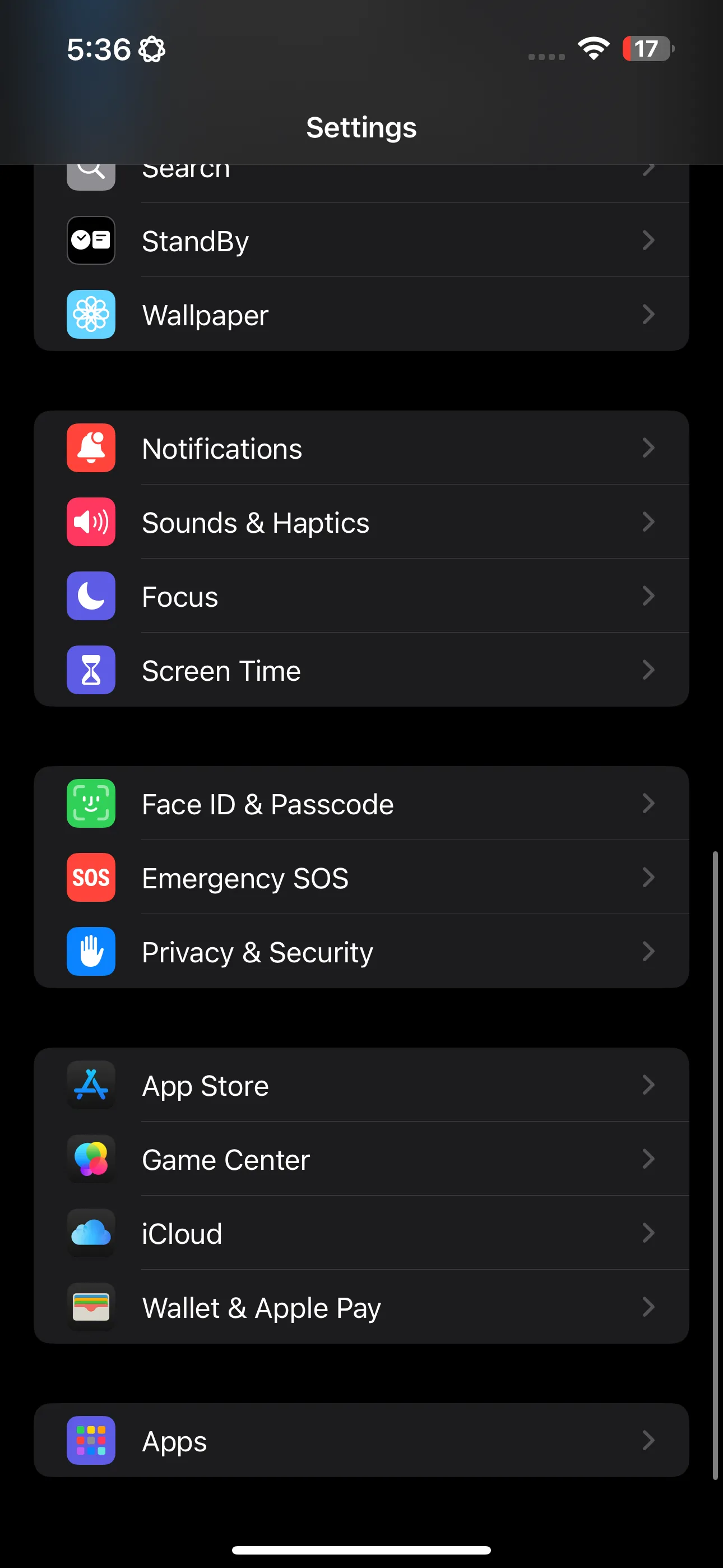 Biểu tượng ứng dụng Cài đặt (Settings) trên iPhone để truy cập các tùy chọn Focus Mode