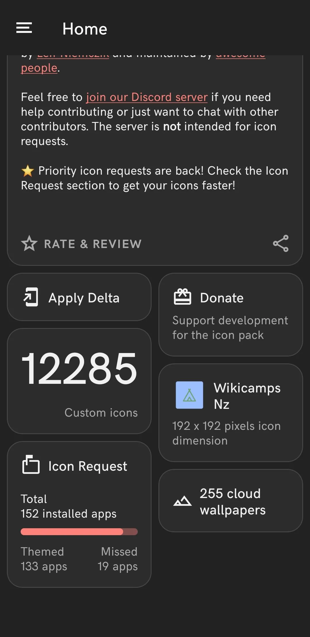 Các biểu tượng ứng dụng với gói icon Delta trên điện thoại Android