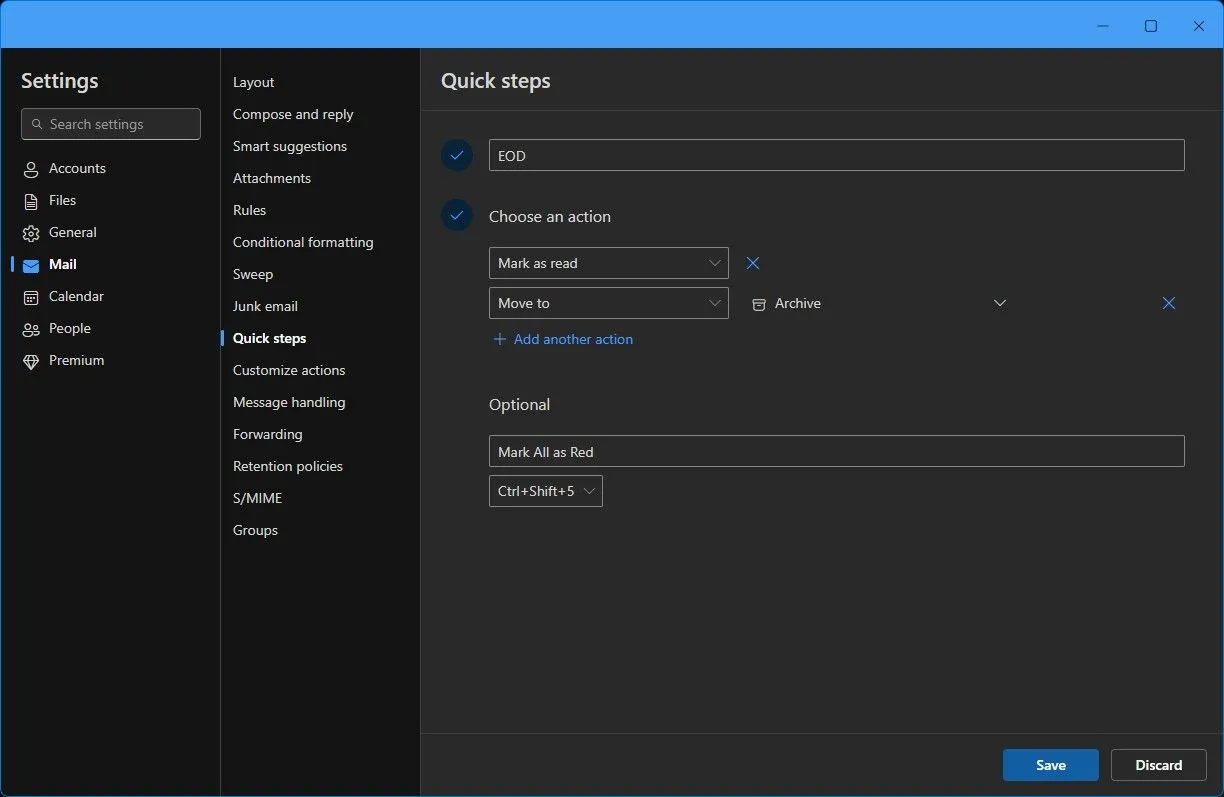 Các bước nhanh (Quick Steps) trong Microsoft Outlook
