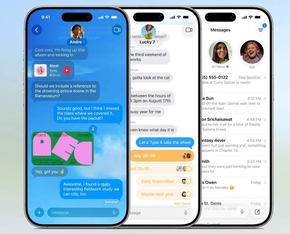 Các cải tiến nổi bật trong ứng dụng Tin nhắn (Messages) trên iOS 26, giới thiệu tính năng bỏ phiếu, dịch tin nhắn tự động và tùy biến hình nền cho nhóm chat.