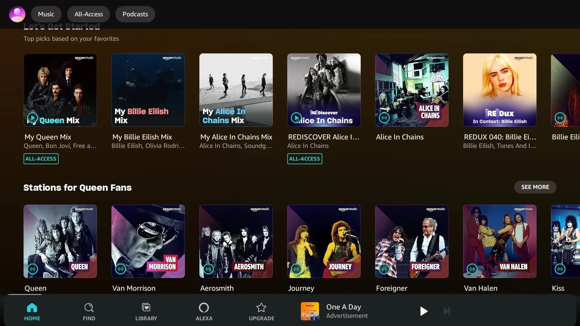 Các danh sách phát All-Access và cộng đồng trên Amazon Music Prime