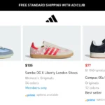 Các mẫu giày thể thao Adidas của nữ với biểu tượng Prime bên dưới