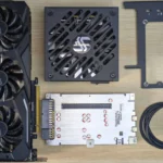 Các thành phần thiết yếu để xây dựng hệ thống eGPU bao gồm card đồ họa, bộ nguồn và dock Thunderbolt