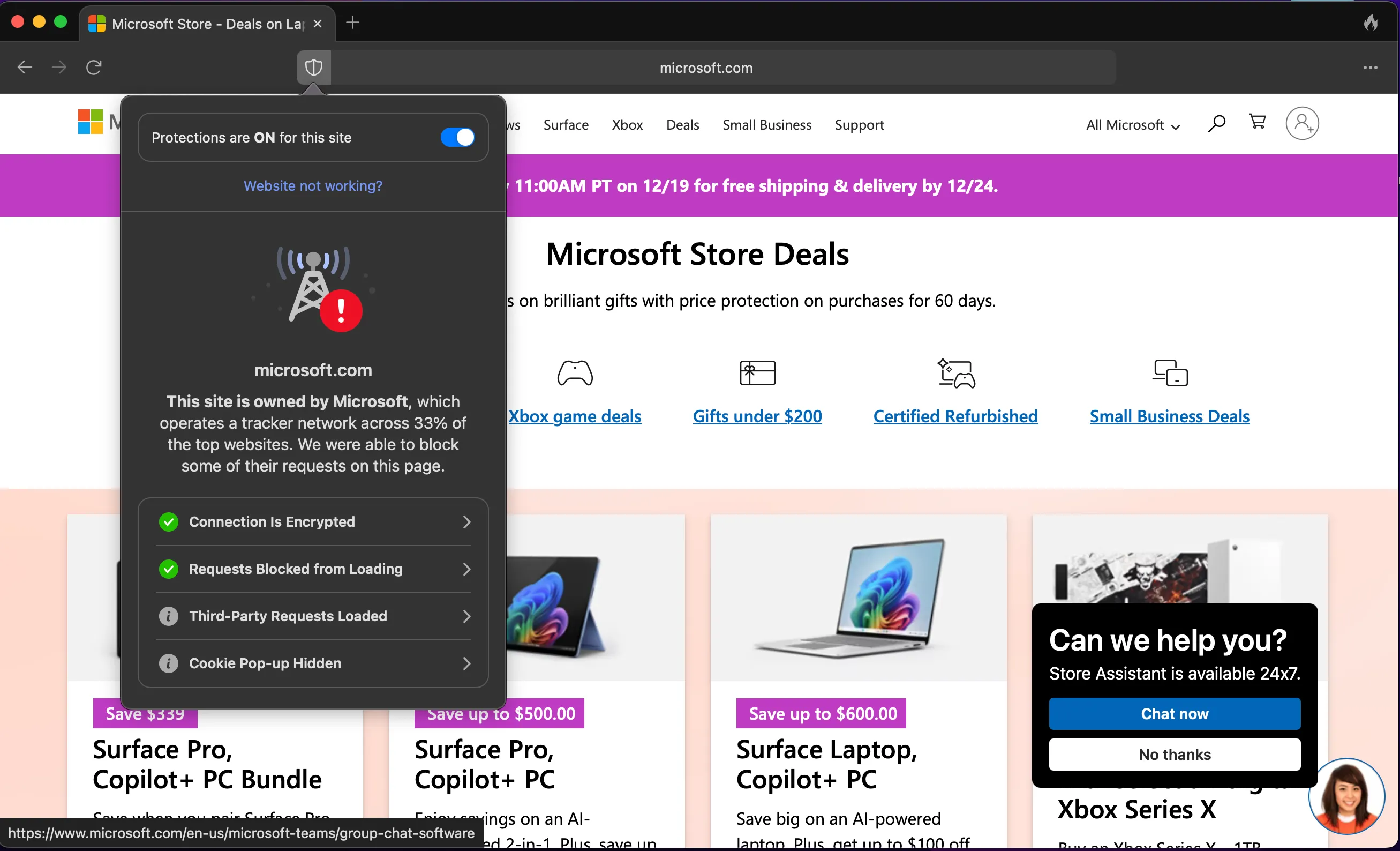 Các thiết lập bảo vệ tự động của DuckDuckGo giúp ẩn quảng cáo và pop-up phiền nhiễu
