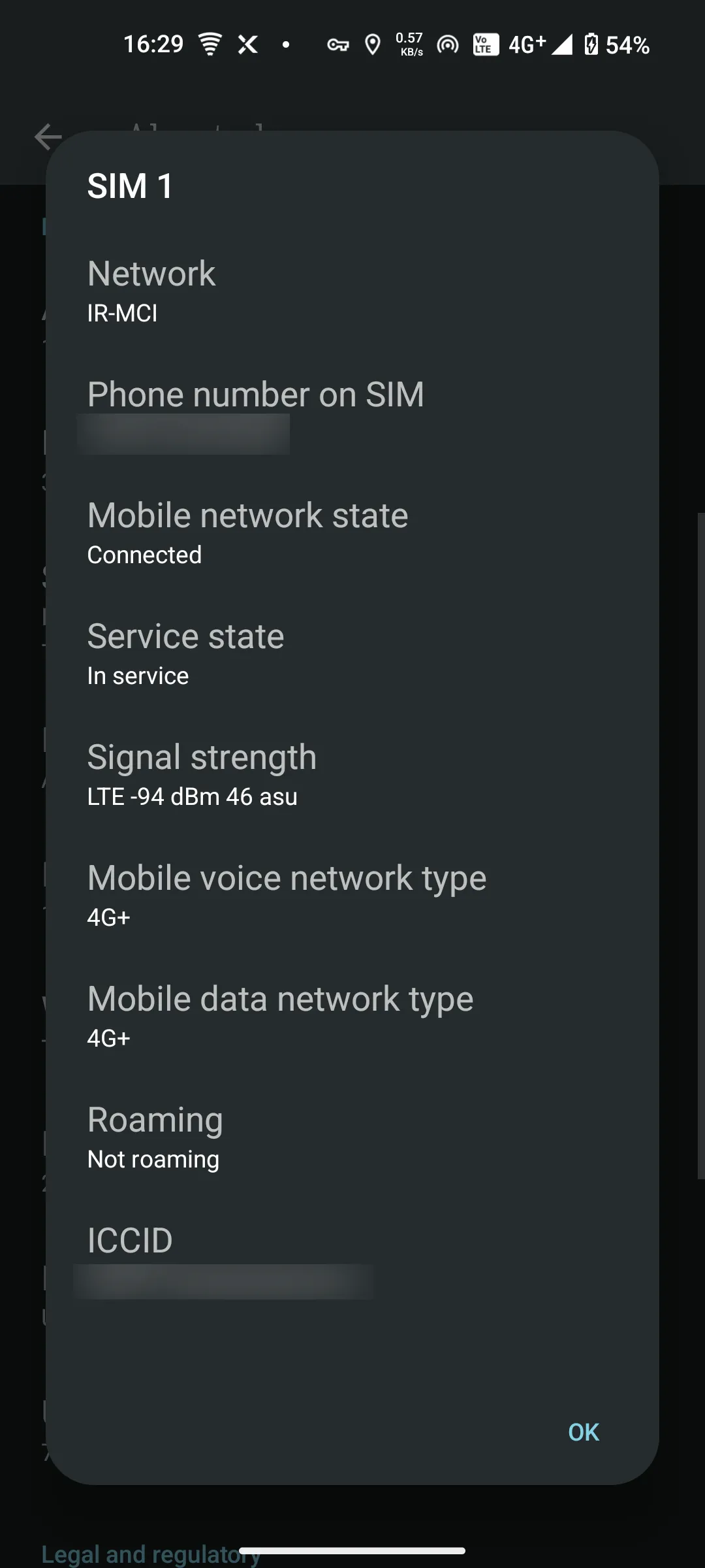 Các thông số đo lường tín hiệu sóng di động trên giao diện Nothing Phone