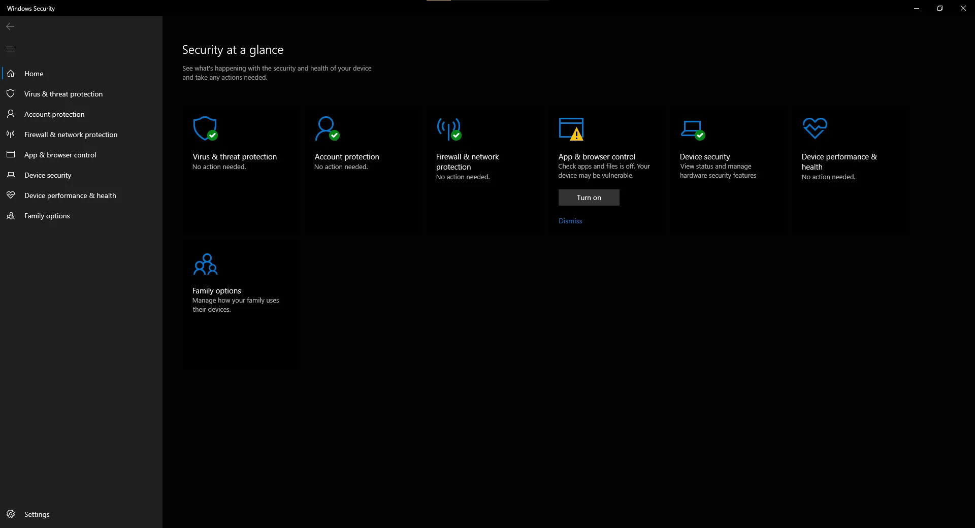 Các tùy chọn bảo vệ và quét virus có trong menu Windows Security