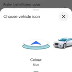 Các tùy chọn biểu tượng xe mặc định và cập nhật mới trên Google Maps