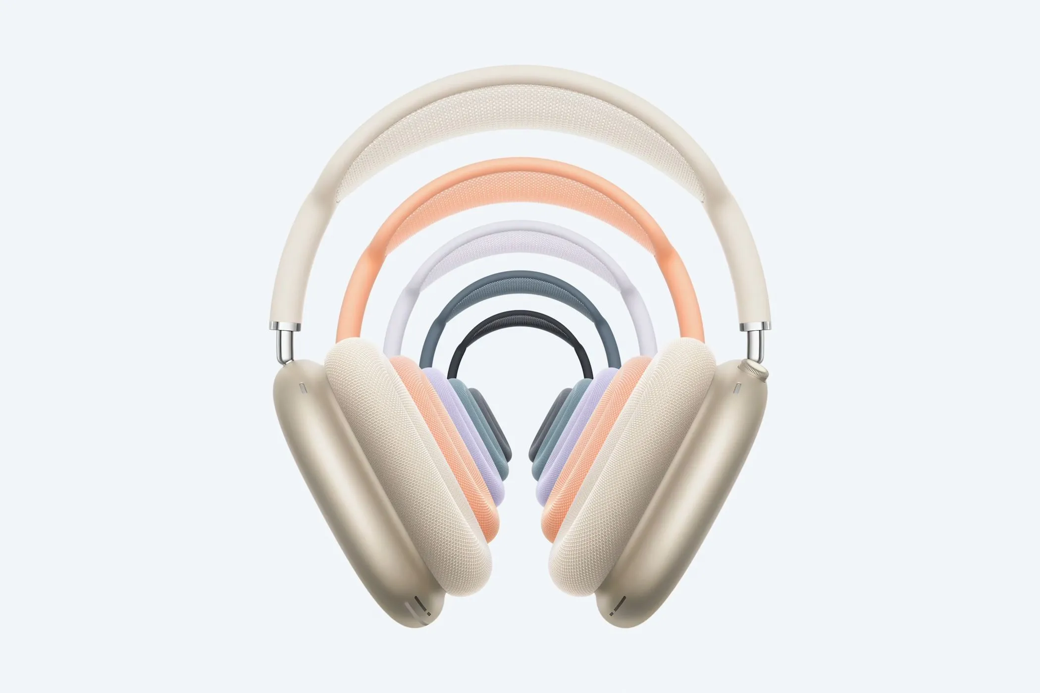 Các tùy chọn màu sắc của tai nghe AirPods Max phiên bản USB-C.