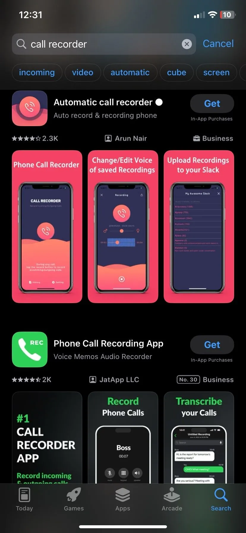 Các ứng dụng ghi âm cuộc gọi phổ biến trên App Store