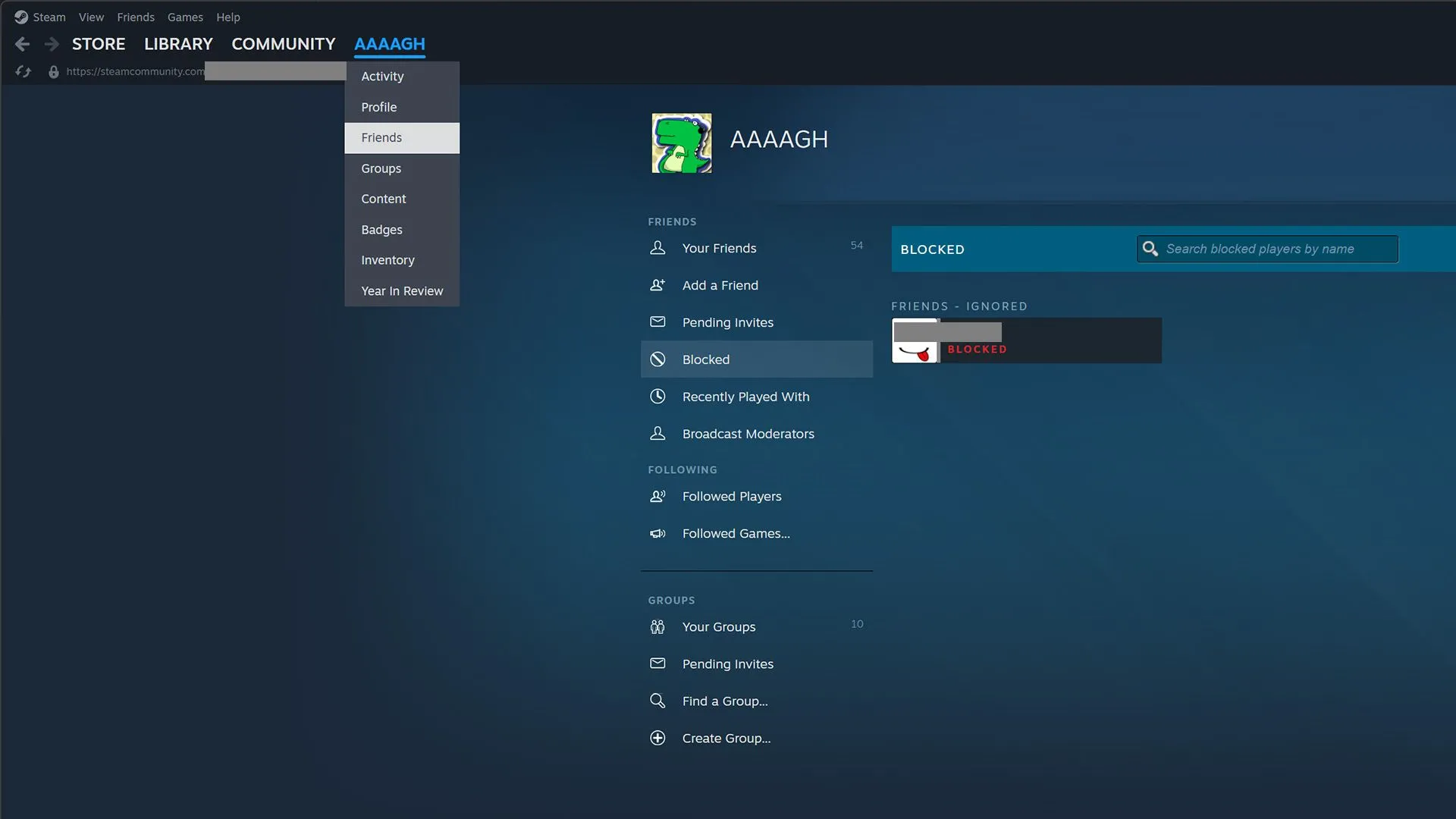 Cách tìm và kiểm tra danh sách chặn (Block List) trên Steam để phát hiện tài khoản bị chiếm đoạt