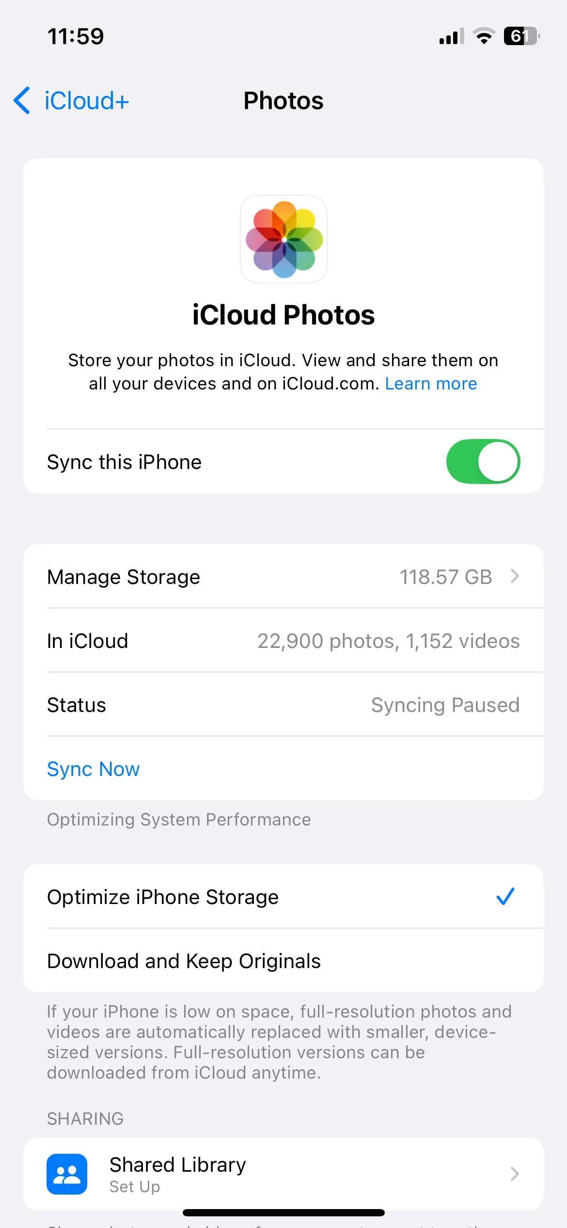 Cài đặt Ảnh iCloud và Tối ưu hóa dung lượng iPhone