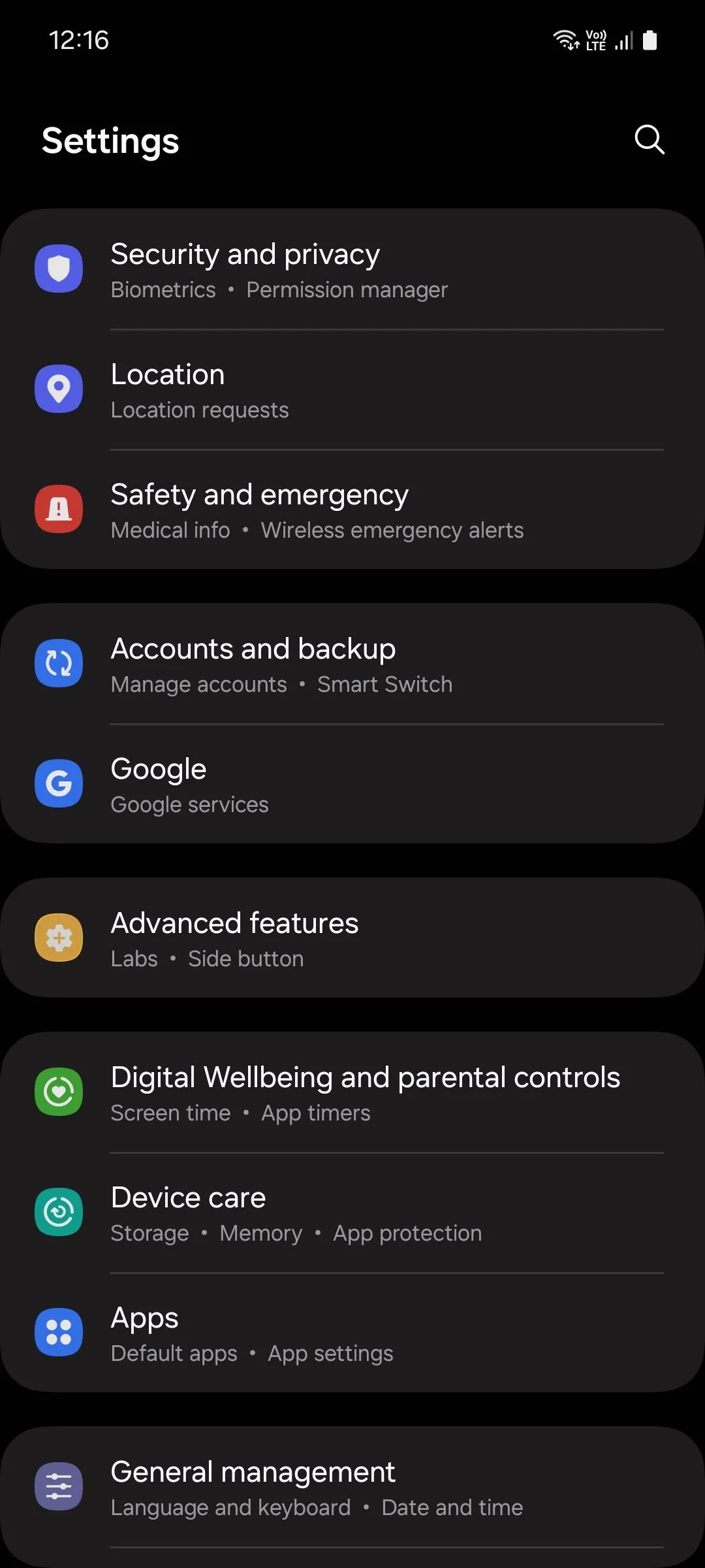Cài đặt chăm sóc thiết bị trên Samsung One UI