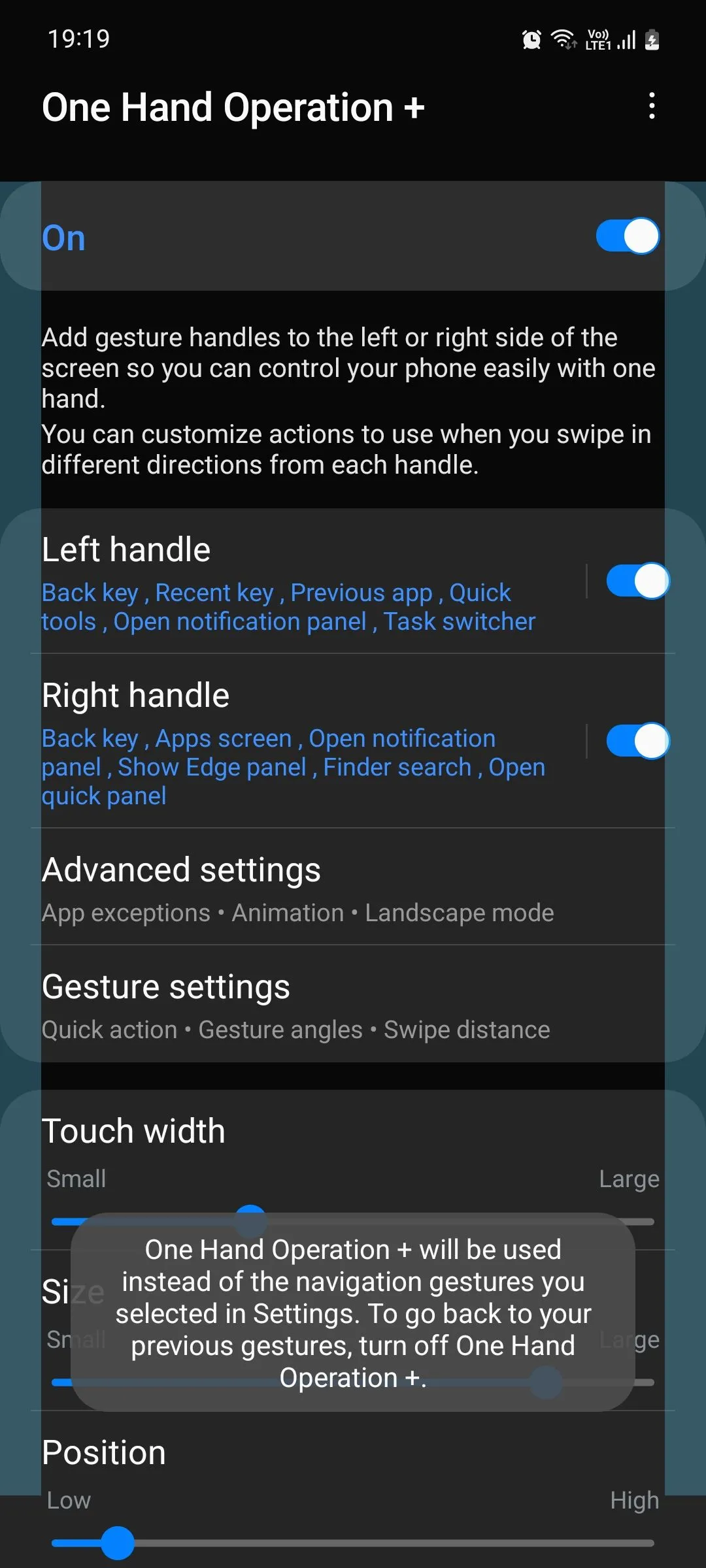 Cài đặt điều khiển cử chỉ vuốt một tay của Samsung Good Lock One Hand Operation+