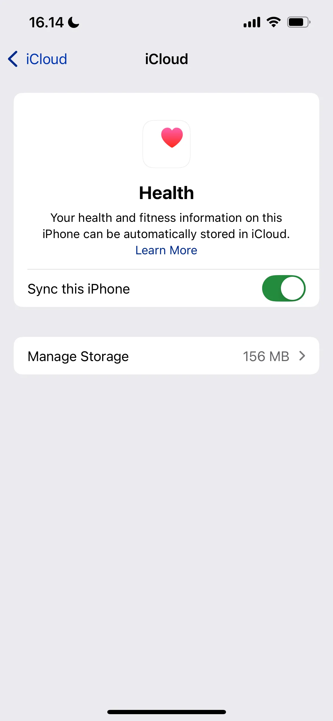 Cài đặt dữ liệu Sức khỏe trong ứng dụng Cài đặt iOS