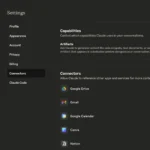 Cài đặt kết nối Claude hiển thị các ứng dụng đã được tích hợp