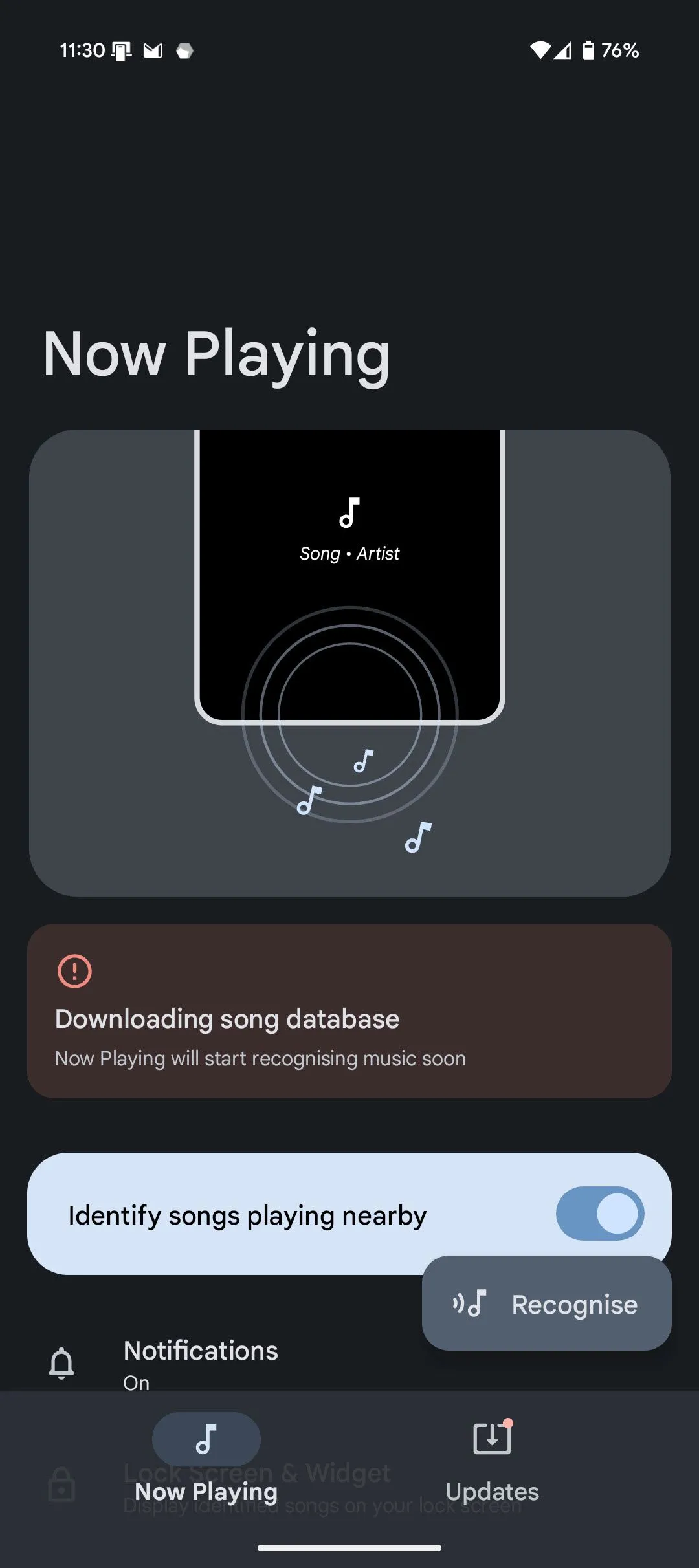Cài đặt nâng cao trong Ambient Music Mod, bao gồm tùy chọn mã hóa thay thế