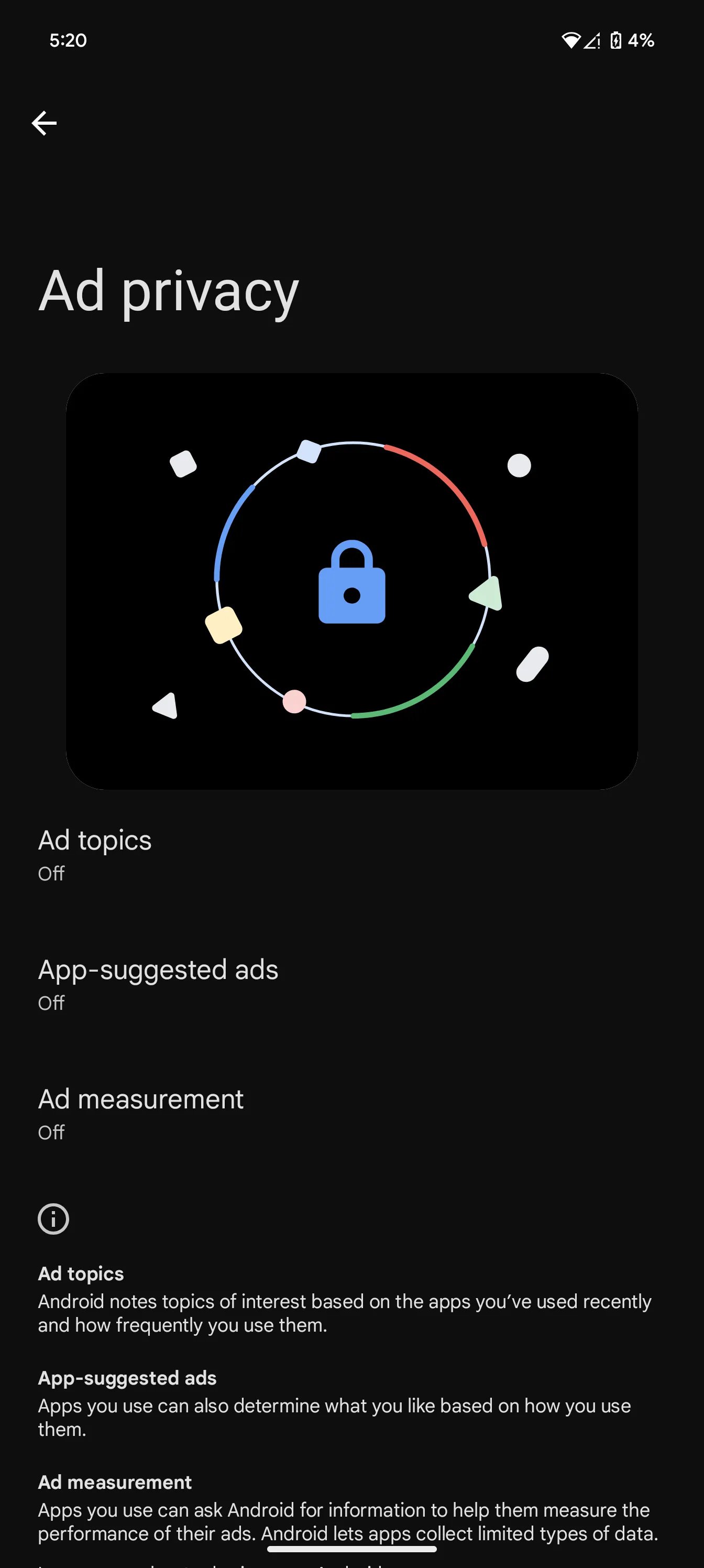 Cài đặt quảng cáo cá nhân hóa trong menu cài đặt Android để hạn chế theo dõi