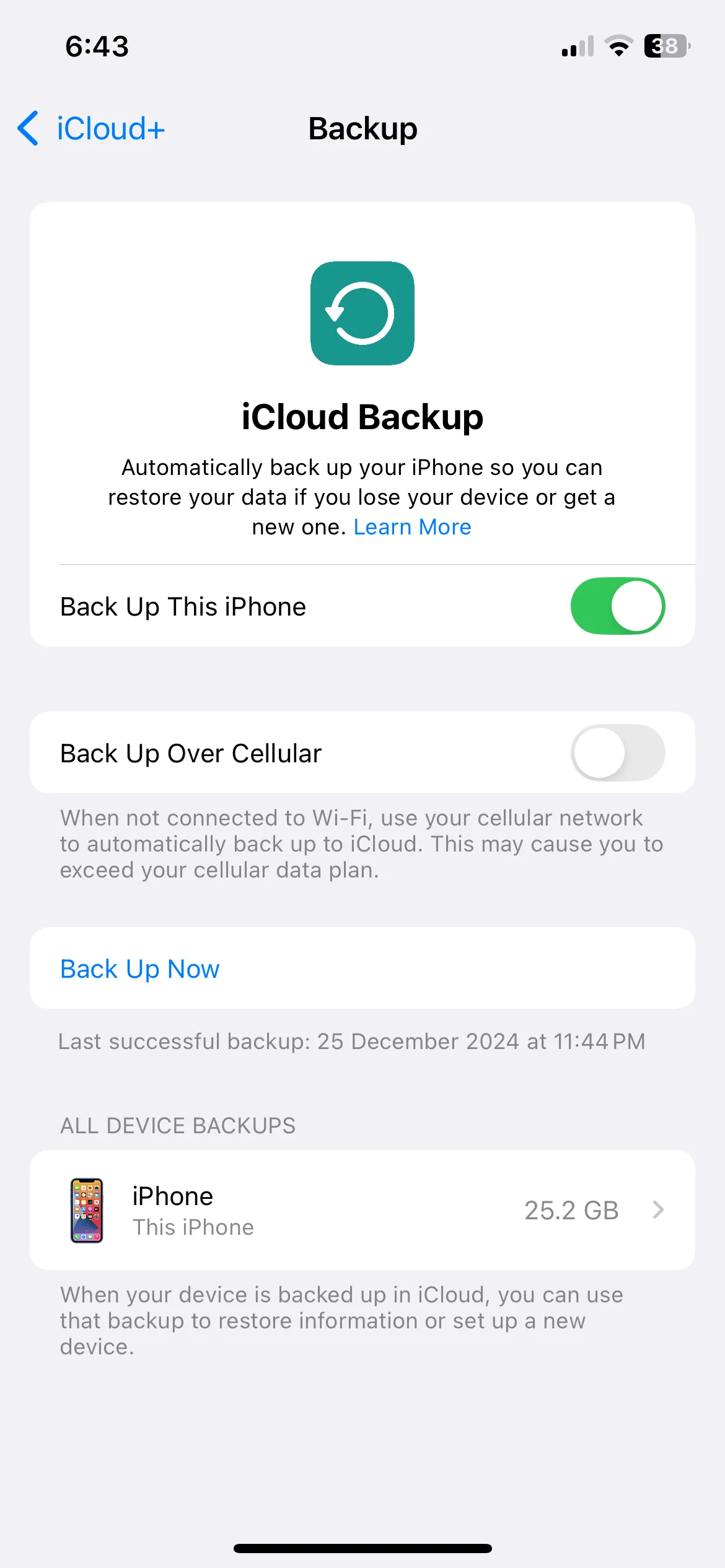 Cài đặt sao lưu iCloud trên iPhone để tắt sao lưu qua dữ liệu di động