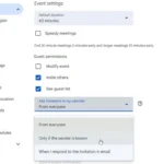 Cài đặt sự kiện trong Google Calendar với tùy chọn 'Chỉ từ người gửi đã biết' được chọn để chặn lời mời lừa đảo.