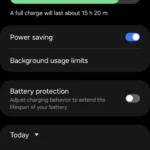 Cài đặt tùy chọn tiết kiệm pin trong menu pin của Android