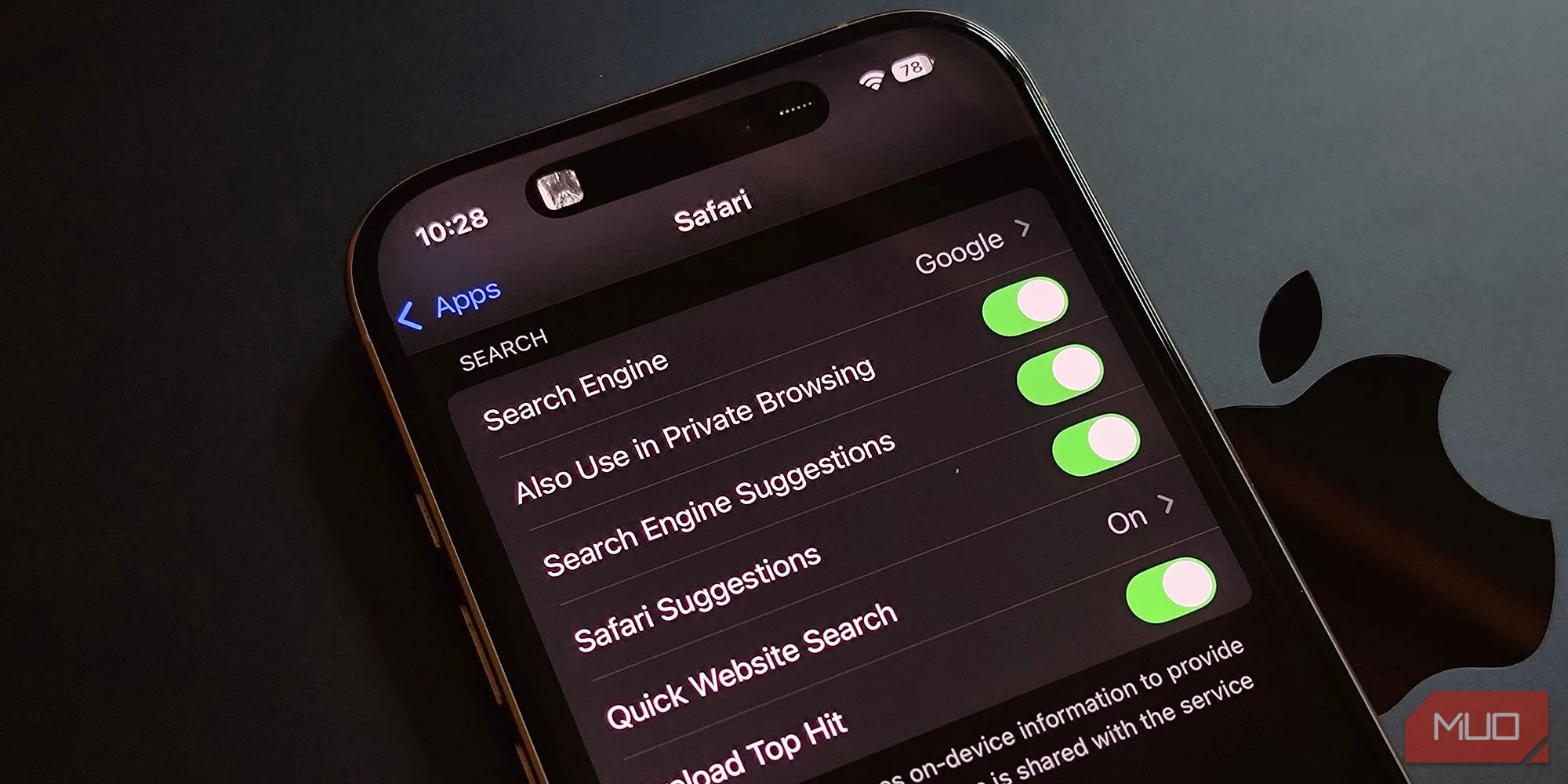 Cài đặt ứng dụng Safari được đặt trong ứng dụng Cài đặt hệ thống của iOS, không phải trực tiếp từ ứng dụng