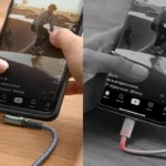 Cáp sạc USB-C góc vuông Ainope so sánh với cáp sạc thẳng thông thường