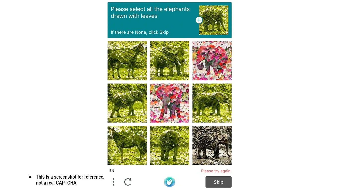 CAPTCHA voi được vẽ bằng lá cây, một thử thách khó