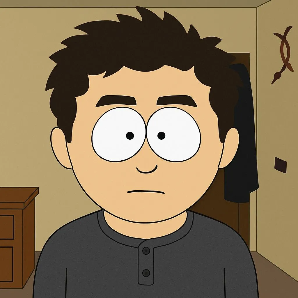 Chân dung nhân vật phong cách South Park tạo bởi ChatGPT, với đặc điểm phẳng và cường điệu