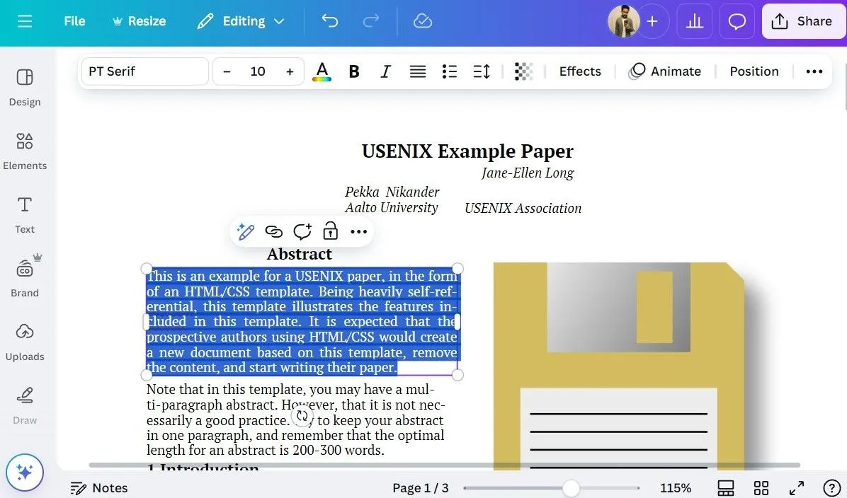 Chỉnh sửa PDF trong ứng dụng Canva dành cho máy tính để bàn