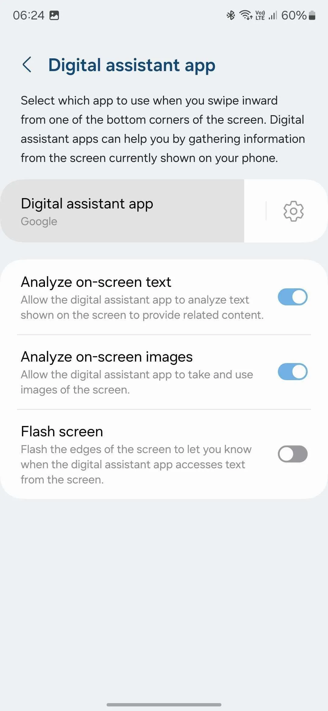 Chọn ứng dụng trợ lý kỹ thuật số mặc định trong cài đặt Android