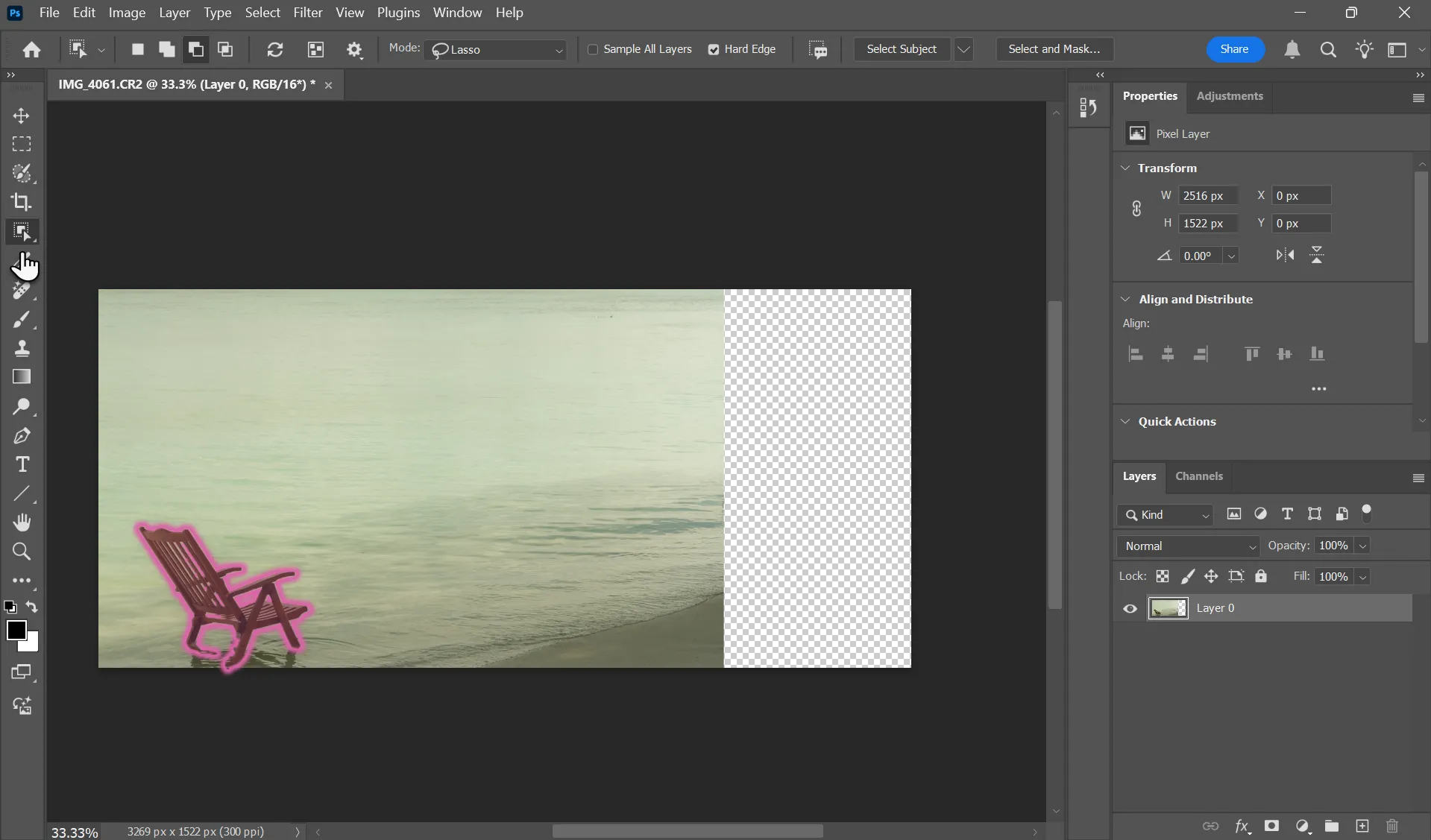 Chọn vùng chủ thể chính trong Photoshop trước khi áp dụng Content-Aware Scale
