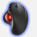 Chuột trackball Nulea M501 nhìn từ trên xuống, thể hiện thiết kế công thái học.