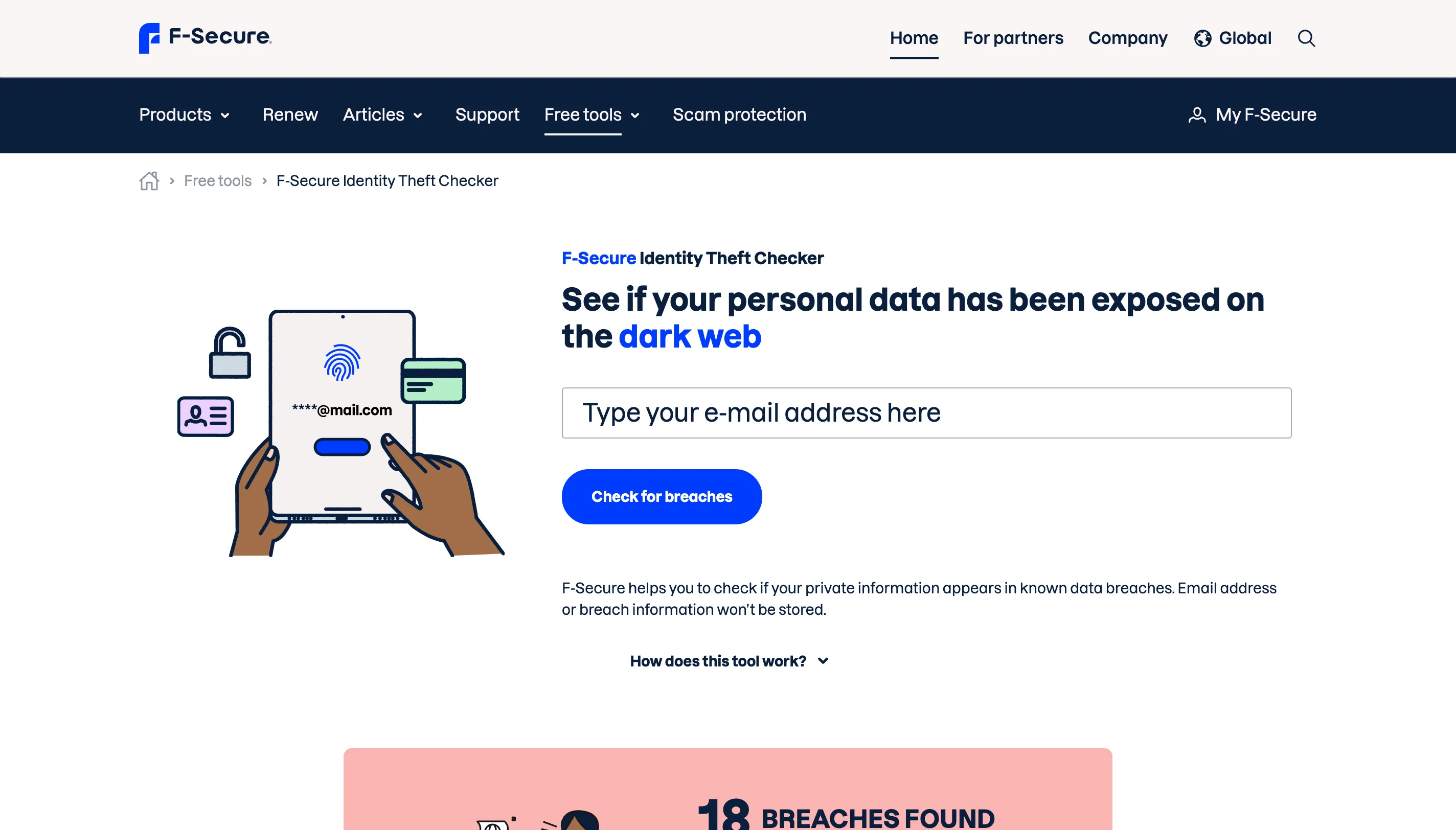Công cụ kiểm tra rò rỉ danh tính F-Secure