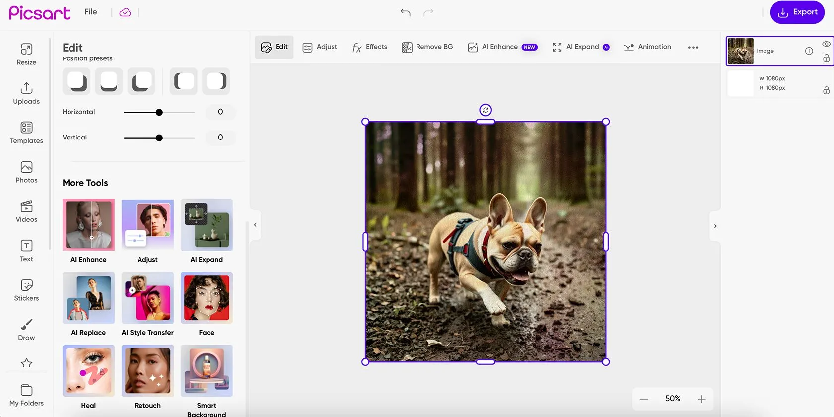 Công cụ tạo ảnh AI của Picsart, minh họa khả năng chỉnh sửa ảnh thông minh