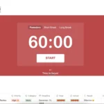 Công cụ theo dõi Pomodoro trong Notion hiển thị 60 phút làm việc