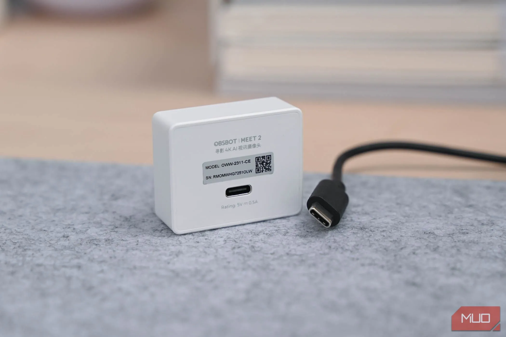 Cổng kết nối USB của webcam OBSBOT Meet 2