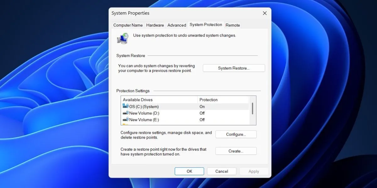 Cửa sổ Khôi phục Hệ thống (System Restore) trên Windows hiển thị các điểm khôi phục có sẵn, giúp người dùng chọn thời điểm trước khi Start Menu biến mất để phục hồi trạng thái hệ thống.
