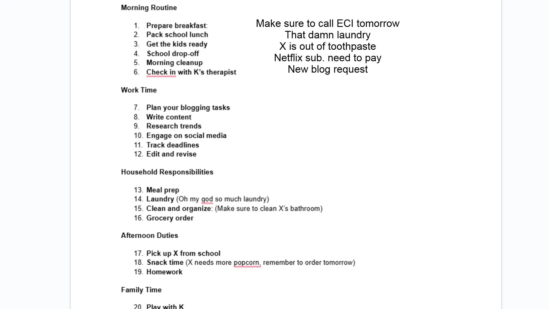 Danh sách công việc (To-Do List) truyền thống với rất nhiều mục công việc chưa hoàn thành, gây cảm giác quá tải và căng thẳng.