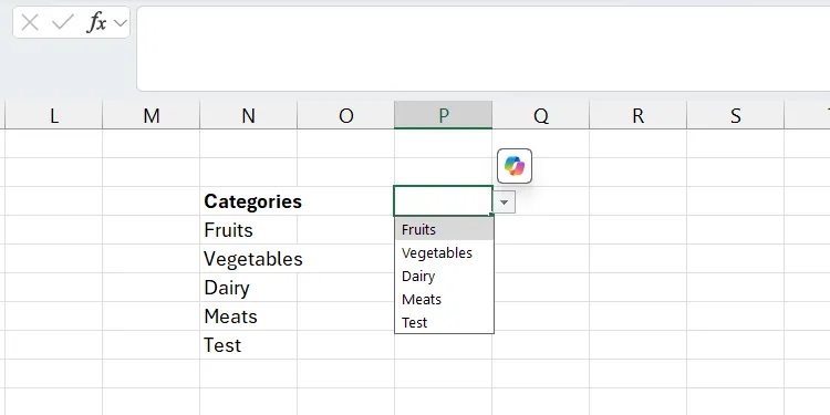 Danh sách thả xuống trong Excel đã được làm sạch, loại bỏ khoảng trống thừa nhờ hàm TRIMRANGE trong Data Validation