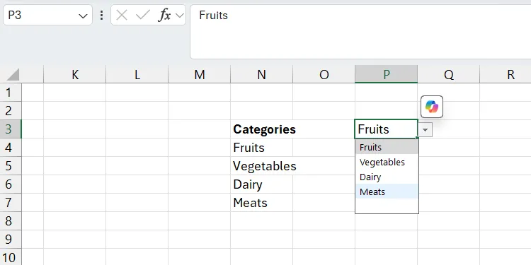 Danh sách thả xuống trong Excel hiển thị khoảng trống thừa ở cuối, gây mất thẩm mỹ