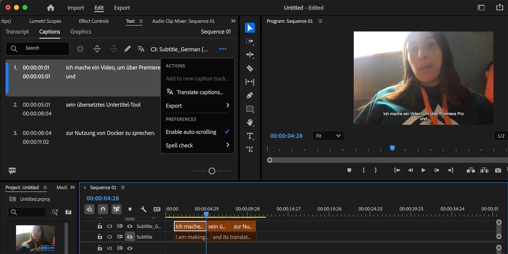 Dịch phụ đề tự động bằng AI trong Adobe Premiere Pro hỗ trợ nhiều ngôn ngữ